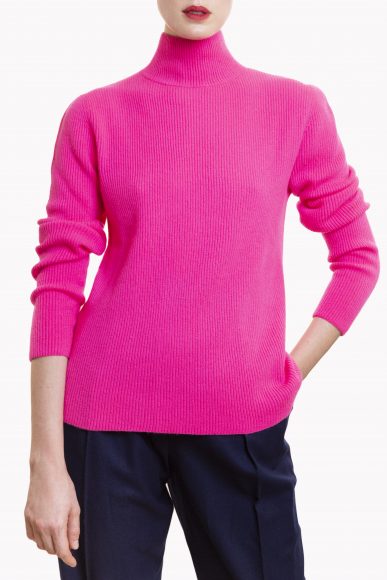PULL MIDDLE NECK ROSA FLUO 