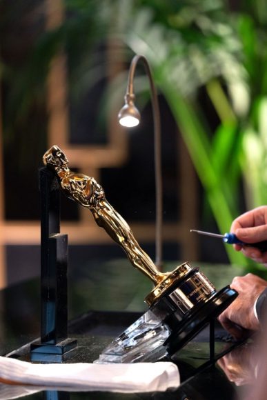 A general view of the trophies during the 93rd Annual Academy Awards at Union Station on April 25, 2021 in Los Angeles
