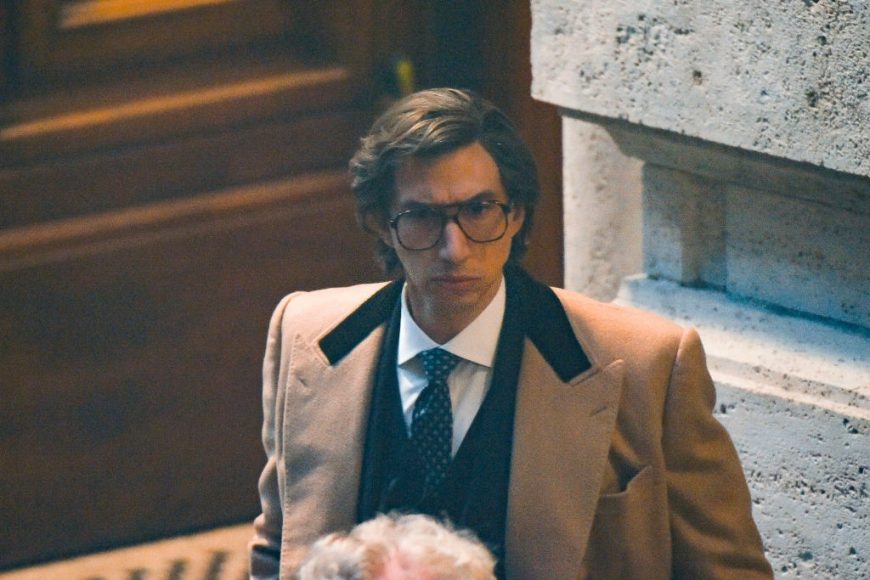 Adam Driver is seen on the set of House of Gucci on April 16, 2021 in Rome