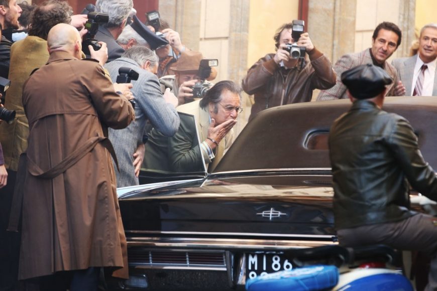 Al Pacino is seen filming 'House of Gucci' on March 22, 2021 in Rome