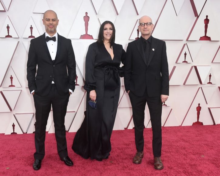 Jesse Collins, Stacey Sher, Steven Soderbergh in the ABC's Coverage Of The 93rd Annual Academy Awards - Red Carpet