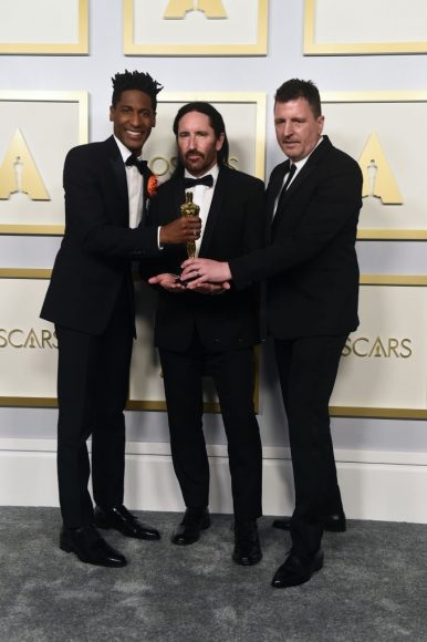 Jon Batiste, Trent Reznor, Atticus Ross at the ABC's Coverage Of The 93rd Annual Academy Awards