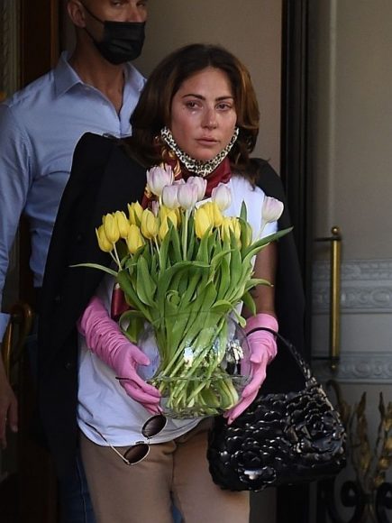 Lady Gaga leaves Rome after shooting in Rome for Ridley Scott's The House of Gucci on May 9, 2021