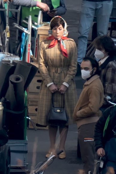 Lady Gaga, on the set at the Statale di Milano for the film House of Gucci directed by Ridley Scott, Mar 10th, 2021