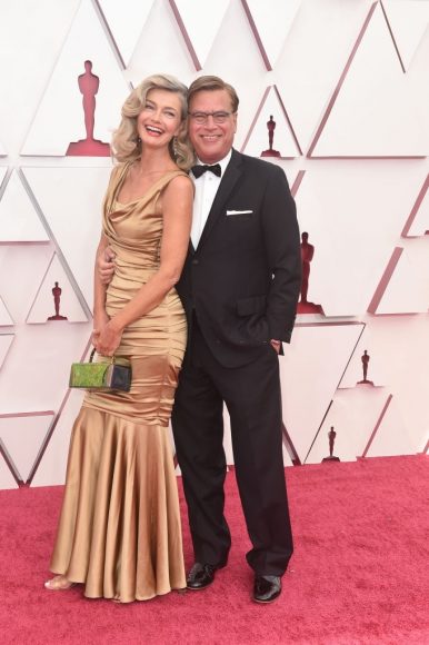 Paulina Porizkova, Aaron Sorkin in the ABC's Coverage Of The 93rd Annual Academy Awards - Red Carpet