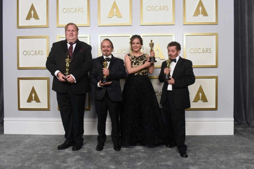Philipp Bladh, Nicolas Becker, Michelle Couttolenc, Jaime Baksht in the ABC Coverage Of The 93rd Annual Academy Awards