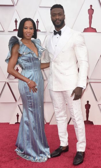 Regina King, Aldis Hodge in the ABC's Coverage Of The 93rd Annual Academy Awards