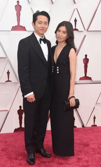 Steven Yeun, Joana Pak at ABC's Coverage Of The 93rd Annual Academy Awards