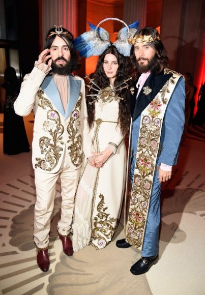 Alessandro Michele, Lana del Rey, and Jared Leto attends the Heavenly Bodies Fashion & The Catholic Imagination Costume Institute Gala at The Metropolitan Museum in NYC