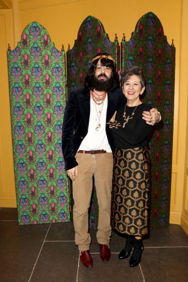 Alessandro Michele and Maria Luisa Frisa attend Gucci Garden Opening on January 9, 2018 in Florence