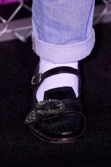 Alessandro Michele, shoe detail, at the premiere of Suicide Squad at The Beacon Theatre in NYC