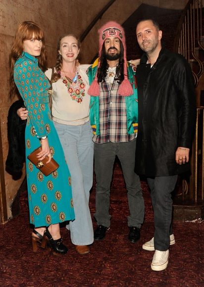 Florence Welch, Rachel Feinstein, Alessandro Michele, and Vincent Haycock attend Florence And The Machine's Odyssey Screening at Village East Cinema in NYC