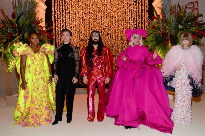 Harry Styles, Serena Williams, Alessandro Michele, Lady Gaga and Anna Wintour at The 2019 Met Gala Celebrating Camp Notes on Fashion at Metropolitan Museum of Art in New York City