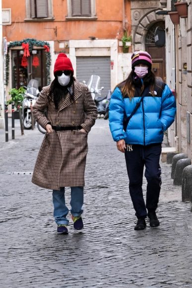 Jared Leto goes for a walk with Alessandro Michele on March, 2021 in Rome